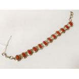 STERLING SILVER CORAL BRACELET