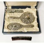 4 PIECE HM SILVER DRESSING SET