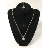 STERLING SILVER SNOW FLAKE NECKLACE WITH BRACELET