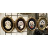 4 SIGNED LUCIEN EMILLE BOULLEMIER OVAL PORTRAITS ON CERAMIC DEPICTING NAPOLEAN, JOSEPHINE,