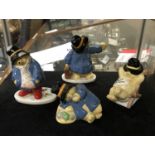 FOUR COALPORT PADDINGTON BEAR FIGURES