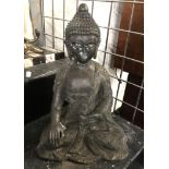 LARGE BRONZE SEATED BUDDHIST FIGURE