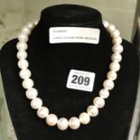 LARGE CULTURE PEARL NECKLACE WITH 9CT GOLD CLASP
