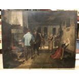 19THC OIL ON BOARD - SIGNED