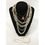 COLLECTION OF PEARL NECKLACES