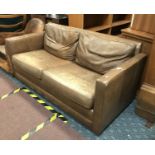 BROWN LEATHER SOFA