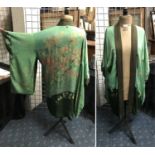 SILK KIMONO WITH MAPLE TREE DESIGN