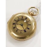 JUSTIN FRANCOIS VULLIAMY 18CT GOLD GENTLEMANS HALF HUNTER POCKET WATCH - WORKING