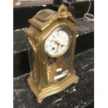 FRENCH ENAMEL FACE MANTLE CLOCK- 36CM