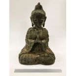 LARGE BRONZE SEATED BUDDHIST FIGURE - 40CM HIGH