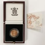 BRITISH FULL GOLD SOVEREIGN 1999 WITH AUTHENTICATION CERTIFICATE