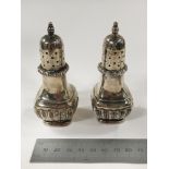 PAIR HM SILVER PEPPER POTS