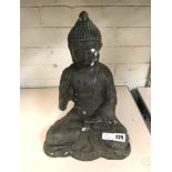 LARGE BRONZE SEATED BUDDHIST FIGURE -35CM