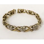 LADIES GOLD PLATED DIAMOND ENCRUSTED BRACELET