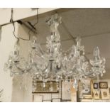 LARGE GLASS DROP CHANDELIER