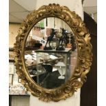 OVAL GILT MIRROR - 46CM X 41CM