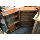 TWO SMALL TEAK BOOKCASES