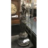 EARLY BRONZE FIGURAL TABLE LAMP BASE