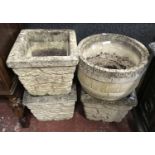 COLLECTION OF 4 GARDEN POTS