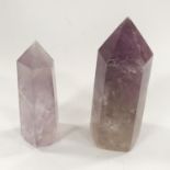 PAIR QUARTZ OBELISKS