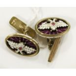 RUSSIAN SILVER & ENAMEL CUFFLINKS