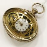 SILVER OPEN ESCAPEMENT POCKET WATCH