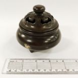 CHINESE LIDDED BRONZE CENSER