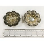 PAIR HM SILVER EMBOSSED BOWLS (APPROX 3.5 OZ)