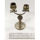 SILVER TWIN CANDLESTICK - APPROX. 18CM