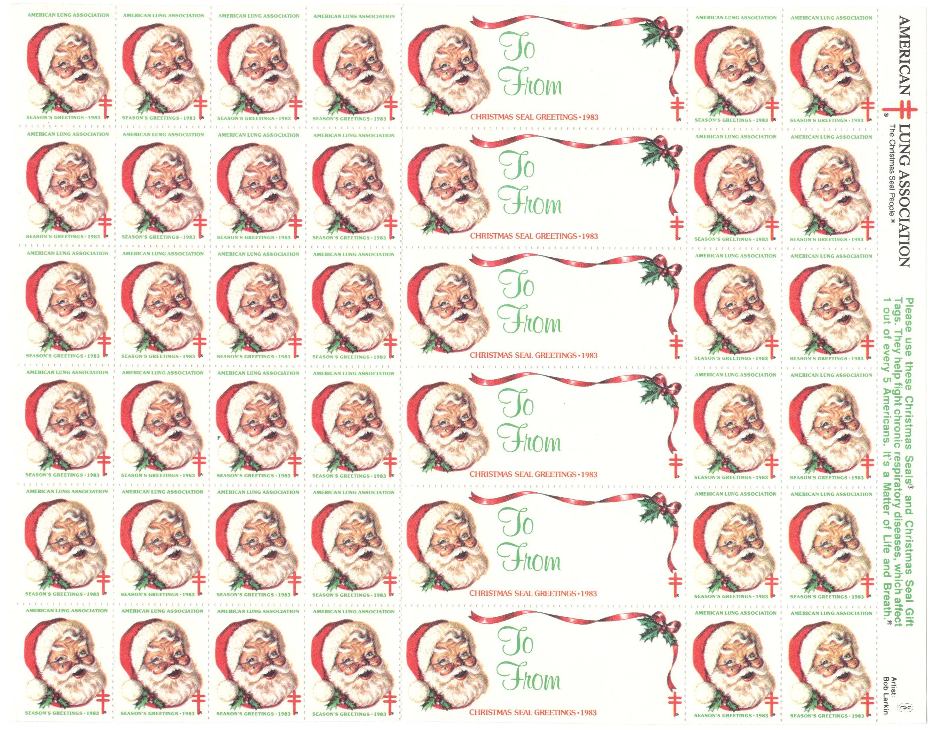 TWO SHEETS OF CHRISTMAS SEALS FROM AMERICAN LUNG ASSOCIATION - Image 2 of 2