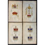 FOUR BOOK PLATES OF ENGLAND REGALIA