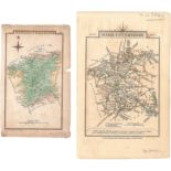 TWO BRITISH COUNTY MAP COLOURED PRINTS OF WORCESTERSHIRE