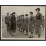 1939 PHOTOGRAPH OF MRS.CHAMBERLAIN INSPECTING AUXILIARY TERRITORIAL SERVICE App.size: 20cm x 15cm