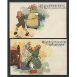 TWO MUSIC / SONG DAVIDSON BROS PICTORIAL POSTCARDS FROM ORIGINALS BY PYP.