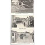 THREE PICTURE POSTCARDS OF THE DISASTROUS FLOODS AT BRAY AUGUST 1905