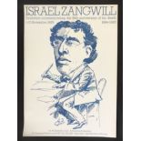 ISRAEL ZANGWILL 1976 POSTEROF EXHIBITION COMMEMORATING 50 YEARS OF HIS DEATH 1864-1926 APP. SIZE: