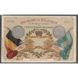 ROYAUME DE BELGIQUE LE 75 ANNIVERSAIRE DE L’INDEPENDANCE NATIONALE SOUVENIR POSTCARD