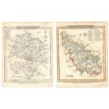 TWO BRITISH COUNTY MAP COLOURED PRINTS HEREFORDSHIRE & NORTHAMPTONSHIRE