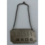 WHISKY HALLMARKED SILVER DECANTER LABEL