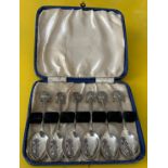 CASED SILVER PLATE SPOONS SET - TENIS