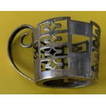 SMALL BRITISH HALLMARKED SILVER CUP HOLDER