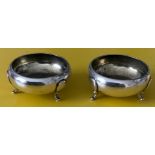 TWO HALLMARKED IMPERIAL RUSSIA SILVER SALTS
