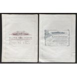 TWO PRINTS OF A SHIPS BUILT BY SIR WG ARMSTRONG MITCHELL HIJMS TATSUTA & HMS SPITFIRE App.size: