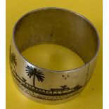 PERSIAN STYLE WHITE METAL / UNMARKED SILVER NAPKIN RING