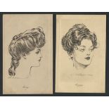 TWO ANTIQUE ARTIST SIGNED POSTCARDS