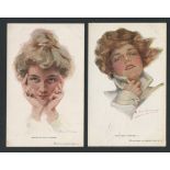 TWO VINTAGE GLAMOUR POSTCARDS