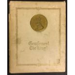 VINTAGE CIGARETTES CARD ALBUM GENTLEMEN! THE KING!   missing card no. 8