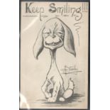 EARLY COMIC POSTCARD HAND-PAINTED OR HAND-COLOURED POSTCARD BY C.H. STANLEY KEEP SMILING!