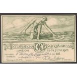 THIRD INTERNATIONAL ROAD CONGRESS LONDON 1913 MEMBERSHIP CARD