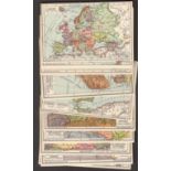 COMPLETE ANTIQUE SET OF TWENTY POCKET MAP CARDS ATLAS DE POCHE MINOR FAULTS TO THE WRAPPER